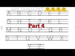 The lines of symmetry are shown in red lines. How To Write Alphabet In Four Lines Note Part 4 Youtube