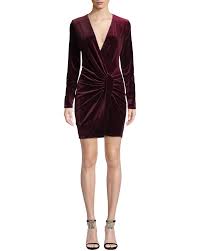 Black Halo Lara Velvet Mini Dress W Side Wrap Mini Velvet Dress Mini Dress Black Halo