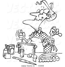 Vector Of A Cartoon Old Woman Baking Coloring Page Outline Coloring Pages Art Bird Drawings