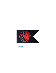 Calhoun game of thrones targaryen war bandera with fringe. Bandera Casa Targaryen Juego De Tronos