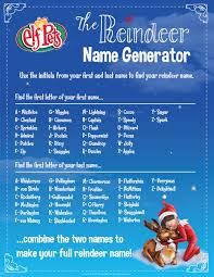 find your reindeer name the elf on the shelf