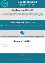 Correct Spelling For Privileged Infographic Spellchecker Net