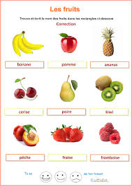 (le fruit sert d'organe de protection pendant le développement des graines, puis participe à leur dissémination.) Exercices De Vocabulaire Cp Francais Cp Les Fruits Tete A Modeler