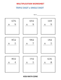 Excited To Share This Item From My Etsy Shop Multiplication Triple Digit X Single Digit 1 Math Addition Worksheets Math Worksheets Printable Math Worksheets