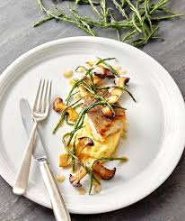 Kabeljau Mit Krauterseitlingen Und Polenta Lebensmittel Essen Hauptspeise Krauterseitlinge