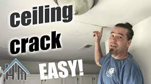 Cracks develop when attic trusses lose moisture and bow. How To Fix A Ceiling Crack Ceiling Seam Wall Seam Easy Home Mender Youtube
