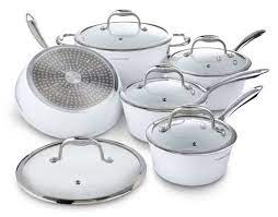 Lagostina copper elegance 10 piece pots and pans cookware set, induction base. Lagostina Bianco Ceramic Forged Cookware Set 10 Pc Canadian Tire