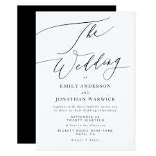 Modern Black And White Simple Wedding Invitation Zazzle Com In 2020 Black And White Wedding Invitations Simple Wedding Invitations Black Tie Wedding Invitations