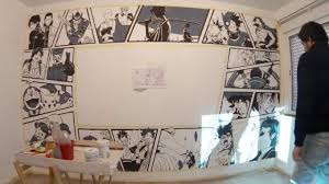 Speed Painting Anime Manga Wall Mural Bedroom Wall Paint Creative Wall Painting Anime Wall Art