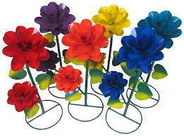 Metal garden offer handmade metal flowers art pieces and sculptures, wall flowers etc. Large Painted Metal Garden Flowers Peonies