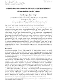 Mygarden is here to inspire you to create your dream garden. Design And Implementation Of Virtual Royal Garden In Northern Song Dynasty With Stereoscopic Display Scientific Net