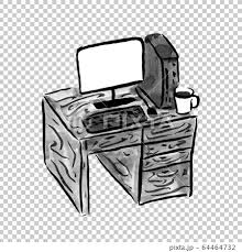 Maybe you would like to learn more about one of these? Computer Work On The Table Hand Painted Ink Stock Illustration 64464732 Pixta