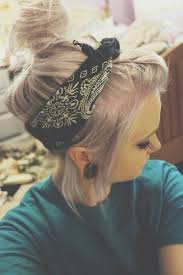 It's her hair and her bun and if she wants it big, she can make it big. How To Create A Hairstyle With A Bandana Pretty Designs Hair Styles Scene Hair Lilac Hair