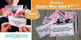 Save big + get 3 months free! Free Printable Disney Guess Who Said It Trivia Game Vol 2 The Technomad Family