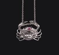 ROBERTO COIN DIAMOND CRAB PENDANT NECKLACE 18k WHITE GOLD DESIGNER TINY  TREASURE