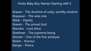 Wondering what to name your newborn baby boy? Indian Hindu Baby Boy Names Starting With E Youtube