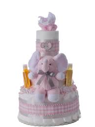 Lil Pink Elephant Diaper Cake