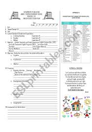 60 minute literacy block lesson plan template. Esl Lesson Plan Sample Esl Worksheet By Kelisha