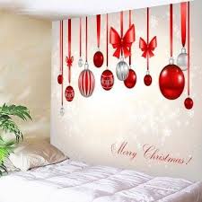 Waterproof Christmas Bow Knots Balloons Pattern Wall Tapestry Christmas Wall Decor Christmas Bows Wall Patterns