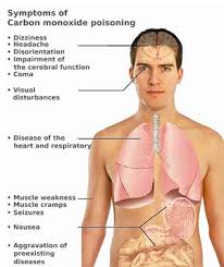 Dizziness, disorientation, unconsciousness, cherry colored lips. Carbon Monoxide Toxicity Wikem