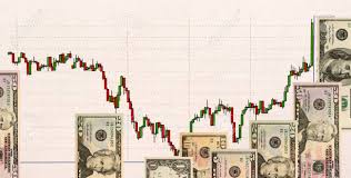 Stock Chart And Us Money As Background View From Above