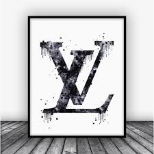 Black And White Louis Vuitton Louis Vuitton Logo Dripping Art Print Poster Black Poster Prints Posters Art Prints Fashion Wall Art