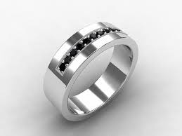 Black Diamond Ring White Gold Wedding Band Mens Wedding Ring Commitment Ring Black Gothic Mil Black Diamond Ring Men S Wedding Ring Unique Diamond Rings