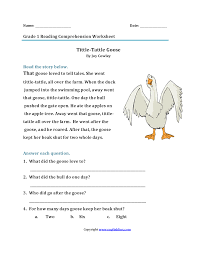 1st grade reading comprehension worksheet. Reading Worksheets First Grade Reading Worksheets