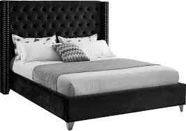 Bedroom set with bed storage by roundhill furniture. Aiden Black Velvet Queen Bed Luxury Home Furniture