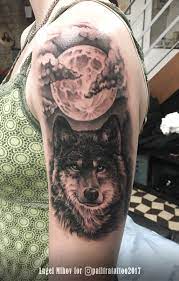 Full Moon Wolf Tattoo By Angel Mihov Wolf Tattoo Wolf Tattoos Tattoos