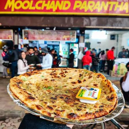 Delicious mix paratha at Moolchand parantha ...