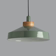 Bertie Old Green And Wood Pendant Light By Horsfall Wright Wood Pendant Light Green Pendant Light Bulb Pendant Light