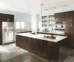 Blythe 39 S Modern Lines And Flat Panels Create The Perfect Setting To Show Off A Modern Kitchen Cabinet Design Home Depot Kitchen Dark Brown Kitchen Cabinets