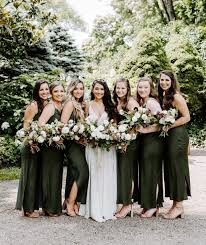 Wedding Inspiration Amanda On Instagram Fresh Gals In Moody Greens As Captured By Pennsylvania Bas Boho Chic Wedding Bridesmaid Dresses Wedding Inspiration