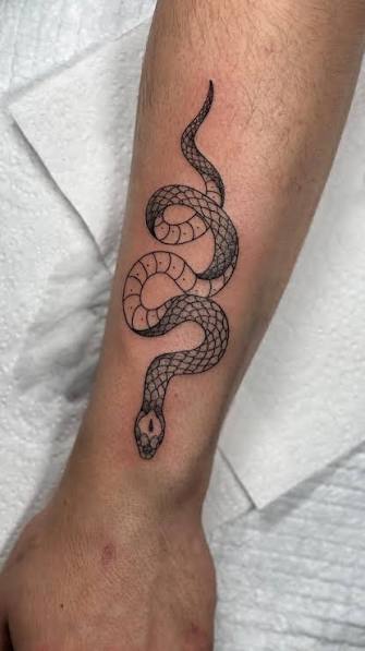 Minimalist Snake Tattoo Thin Line