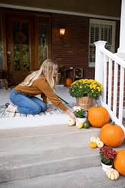 Fall decor with hay bales yard outdoor. Easy Porch Decorating Ideas For Fall Hgtv