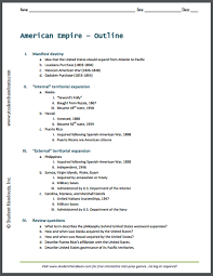 American Empire United States Imperialism Printable Outline