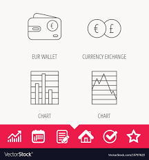 Currency Exchange Chart And Euro Wallet Icons