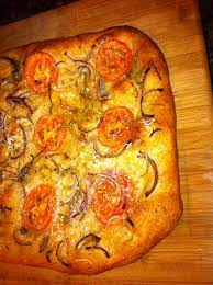 Focaccia With Store Bought Pizza Dough Remember Not To Stretch The Dough Out Too Much Top It With Tomato Sliced Super Thin Food Cooking Recipes Pizza Recipes