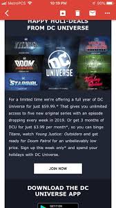 This app makes the most vital sections (movies & tv, comics, my dc settings) however, seeing as they effectively change regions and circumvent different licensing deals, many streaming services don't work when using a vpn. 60 Year Dc Universe Sub Youngjustice