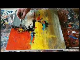 Comment Faire Une Peinture Abstraite Acrylique Demonstration Video Hd Youtube Peinture Abstraite Peinture Abstraite Acrylique Techniques De Peinture Abstraite