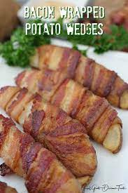 Bacon Wrapped Potato Wedges Are Both Crunchy And Creamy And Most Importantly Delicious Bacon Wrapped Potatoes Appetizer Recipes Bacon Appetizers