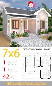 Tiny House Plans 7x6 With One Bedroom Cross Gable Roof Tiny House Plans Craftsman House Plans Small House Floor Plans Small House Design Plans