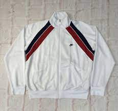 Q90 Vintage Nike 1990's Y2K White Zip Up Track Jacket Mens Size Large | eBay