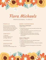 Cream With Floral Border Creative Resume Creative Resume Templates Creative Resume Pinterest Templates