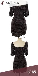 For Love And Lemons Melrose Black Polka Dot Dress Photo Is Of The Actual Item Satin Material Scrunch Detail Fo In 2020 Black Polka Dot Dress Polka Dot Dress Dot Dress