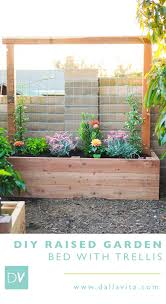 Drill a 5mm hole with a wood drill bit in the upper centre of your trellis and allow the drill to make a dint in the brick wall. Building A Raised Planter Bed With A Trellis Diy Dalla Vita