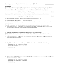 The two substances readily react with and neutralise each other, forming the soluble salt calcium chloride (cacl2) and water. Introduction Ksp Solubility Product For Calcium Hydroxide