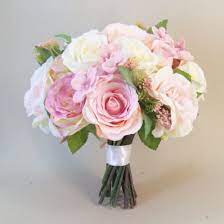Order silk wedding flowers online. Annabel Artificial Roses Wedding Bouquet Artificial Wedding Flowers