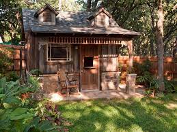 Small But That Makes It Cozy What A Cute Rustic Backyard Retreat Shed Backyard Sheds Backyard Retreat Cabins And Cottages